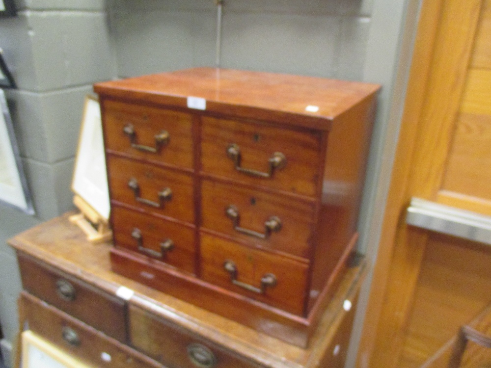 A 19th century mahogany table top chest, stamped 'Milners' to the handles and locks, 47 x 52 x 42cm