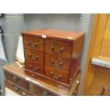 A 19th century mahogany table top chest, stamped 'Milners' to the handles and locks, 47 x 52 x 42cm