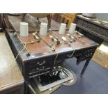 A late Victorian ebonised writing desk, 75 x 123 x 66cm