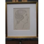 Eric Gill (British, 1882-1940) - Portrait of the artist's wife, Elizabeth Gill, inscribed lower