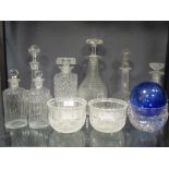 Various 19th Century cut glass ware including decanters