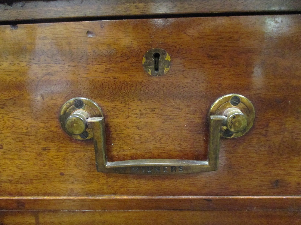 A 19th century mahogany table top chest, stamped 'Milners' to the handles and locks, 47 x 52 x 42cm - Image 2 of 2