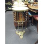 A marble topped brass occasional table