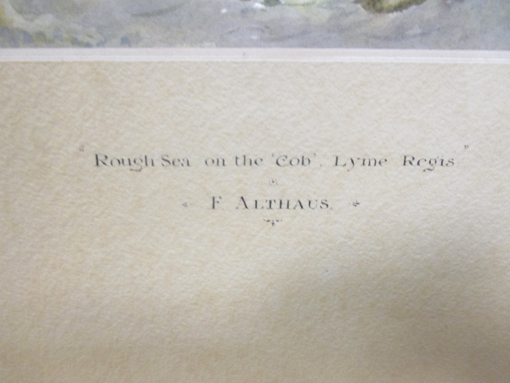 Fritz Althaus, Rough sea on the cob, 21 x 34cm - Image 4 of 5