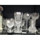 Various Waterford and other drinking glass