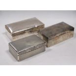 Three silver cigarette boxes