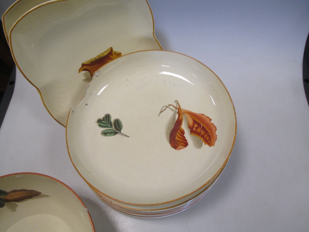 A part set of Wedgwood creamware decorated with botanical studies Several of the dishes have heavy - Image 3 of 4