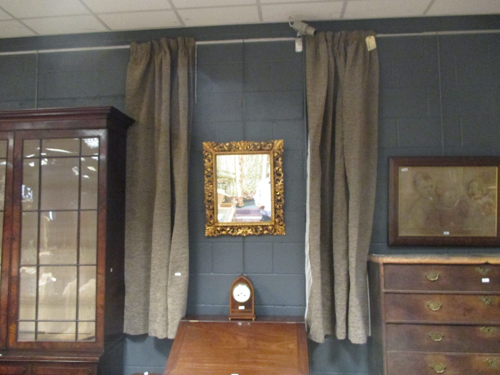 Four brown twill curtains (4)