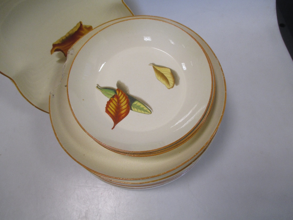 A part set of Wedgwood creamware decorated with botanical studies Several of the dishes have heavy - Image 2 of 4
