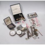 Coins, dress jewellery, pocket watches etc