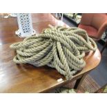 A length of three strand rope, for garden trailing and design, approximately 40 metres long