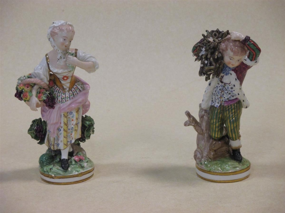 A pair of 19th century Derby figures representing the seasons Provenance: The Meade family,