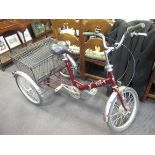 A Pashley Tr-1 red painted tricycle, with basket