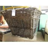 A large industrial mill basket, by repute once used in a Yorkshire cotton mill, 69cm high, 109cm