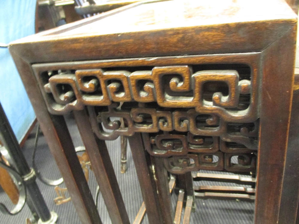 A nest of four Chinese hardwood wine tables - Image 2 of 2