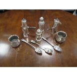 A quantity of electroplate including a cafe au lait set, two electroplate planters, a sugar