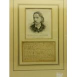 STEVENSON (Robert Louis) , framed autograph postcard, initialled by R. L. S., to R. G. M. Stevenson,