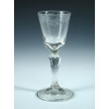 An 18th century European soda glass wine, 15cm (6 in) high Good