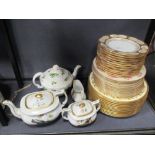 A collection of ceramics including Copland Spode part tea service with painted decoration (some a/