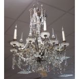 A 20th century glass chandelier