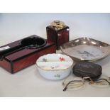 A miscellaneous lot including an ashtray and lighter, Christian Dior glasses, Meissen Dish, German