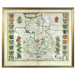 Joan Blaeu (Dutch, 1596-1673) Cambridgeshire, a hand coloured double-page engraved map, c. 1648 or