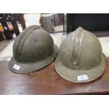 Two French helmets