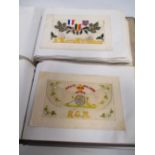 Two albums of WWI silkwork postcards