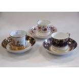A Barr, Flight and Barr coffee can and saucer together with another, possibly Spode and a New Hall