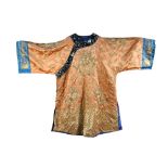 A consort's orange silk dragon robe,