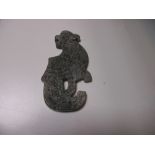 A Chinese jade plaque of a parrot, 9cm (3.5 in) wide