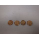 Four half sovereigns: 1893, 1912 and 2x 1925