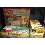 A Triang Arkitex buidling kit and a Chad Valley 'Escalado' game together with a quantity of Dinky