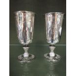 A pair of silver presentation goblets, Sheffield 1974, gross 18oz (2)