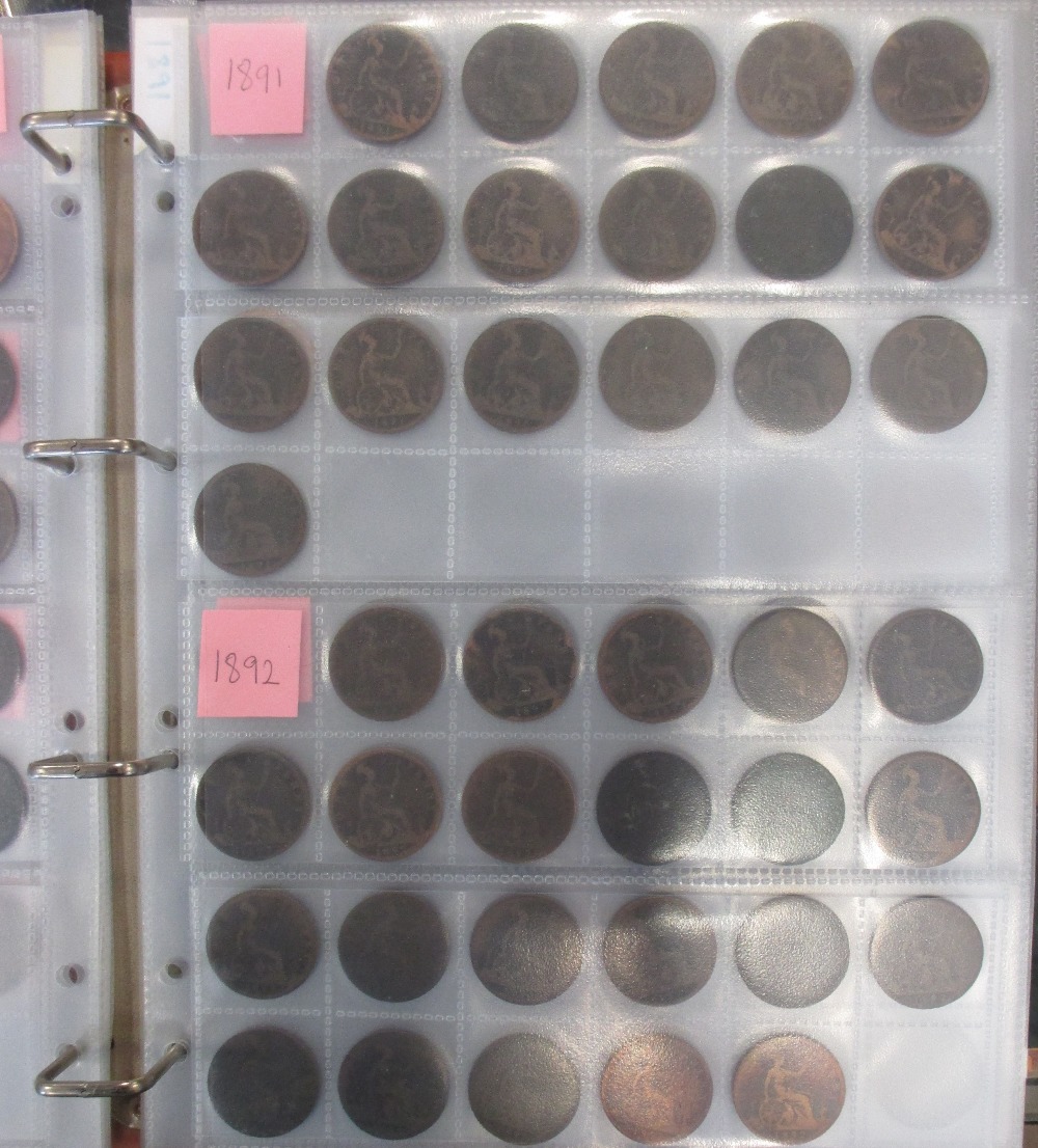 Two folders of 18th and 19th century pennies, halfpennies, etc. - Image 2 of 4