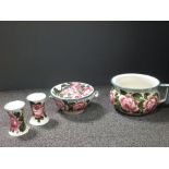 A small collection of Wemyss cabbage rose pattern wares