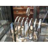 A silver toast rack