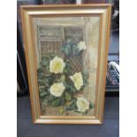 James A. Townshend, circa 1900, still life of roses, oil on canvas, signed, c.50 x 30cm