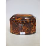 A George III tortoiseshell tea caddy, 14cm high