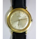 Omega - a gentleman's 18ct gold cased wristwatch, circa 1960's, the silver coloured dial with