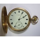 Thomas Russell & Son, Liverpool - a 9ct gold full hunter cased pocket watch, the white dial