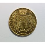 A rare Victorian gold sovereign, 1842 overdated 1843, type 1A No 26B (see Marsh, Michael A. - The