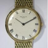 Patek-Philippe - A Gentleman's vintage 18ct gold cased wristwatch, with silvered dial printed in