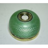 A silver gilt and green bassetaille enamel bell push, sponsor's mark of Erich Kellerman, import