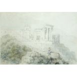 David Roberts, RA (Scottish, 1796 - 1864) The Temple of Vesta at Tivoli inscribed lower left "Tivoli