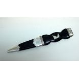 A silver mounted Sgian-dubh, by F Graham, Edinburgh 1992, the shaped ebonised handle with silver