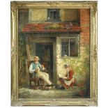 Sir Hubert Herkomer (1849-1914) "A Talk on Old Times" signed lower left "H Herkomer / 1879" oil on