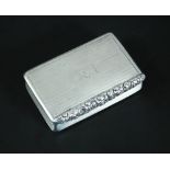 A George IV silver snuffbox, by Joseph Willmore, Birmingham 1825, rectangular, engine turned with