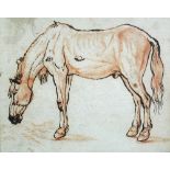 Dutch School (18th Century) Study of a standing horse red chalk and black ink 11 x 14cm (4 x 5in)