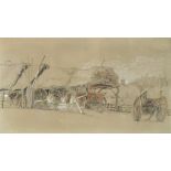 Peter de Wint, OWS (British, 1784-1849) Study of haymakers; and Study of haymakers' carts pencil,